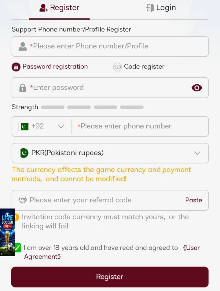 LuckPub Game register