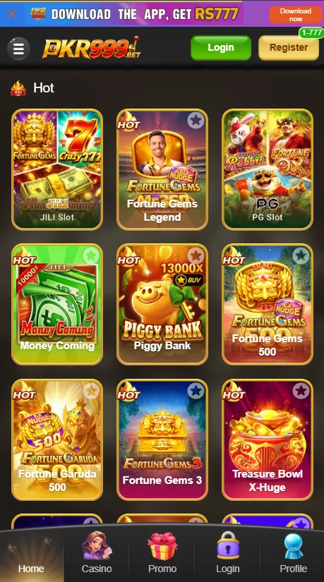 PKR 999 Game Interface